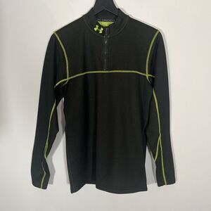 Under Armour Cold Gear 1/4 Zip Pullover Fitted 1232672 Mens Size M Black‎